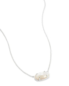 Kendra Scott Elisa Sterling Silver Pendant Necklace in Ivory Mother of Pearl