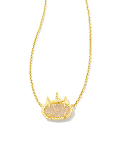 Ari Heart Gold Pendant Necklace in Iridescent Drusy | Kendra Scott