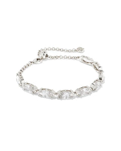 Kendra Scott Genevieve Silver Delicate Chain Bracelet in White Crystal