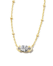 Load image into Gallery viewer, Kendra Scott Genevieve Gold Satellite Short Pendant Necklace in White Crystal