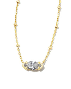 Kendra Scott Genevieve Gold Satellite Short Pendant Necklace in White Crystal