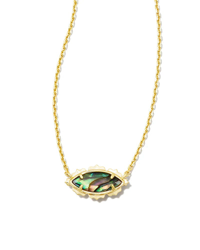 Kendra Scott Genevieve Gold Short Pendant Necklace in Abalone
