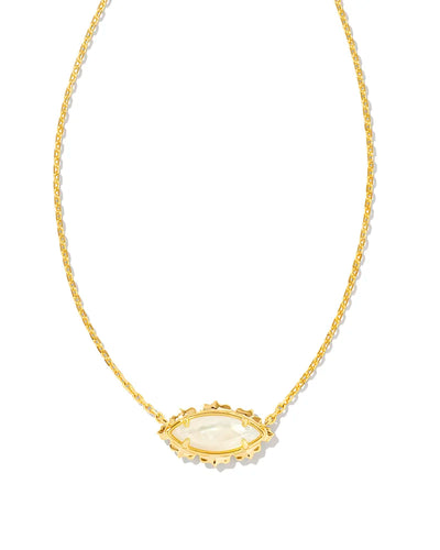 Kendra Scott Genevieve Gold Short Pendant Necklace in Ivory Mother of Pearl