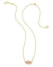 Load image into Gallery viewer, Kendra Scott Genevieve Gold Short Pendant Necklace in Luster Plated Pink Cat&#39;s Eye Glass