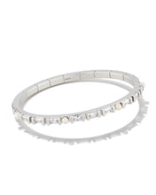Load image into Gallery viewer, Kendra Scott Gracie Silver Bangle Bracelet in White Mix S/M