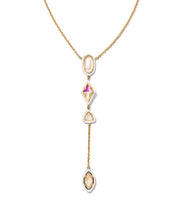 Load image into Gallery viewer, Kendra Scott Greta Gold Y Necklace in Ivory Mix