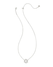 Load image into Gallery viewer, Kendra Scott Snowflake Silver Short Pendant Necklace in White Kyocera Opal