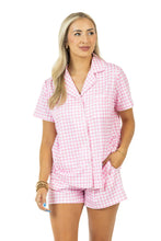 Load image into Gallery viewer, Light Pink Plaid Loungewear Set