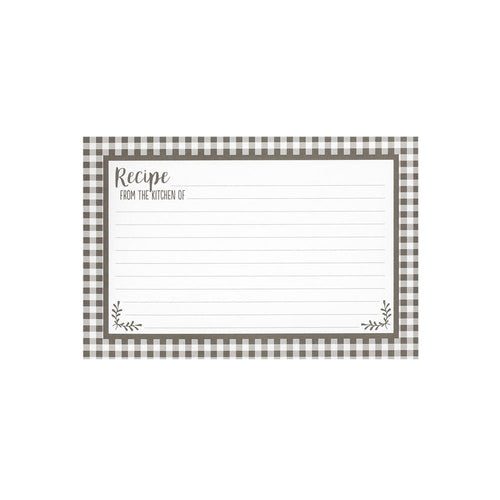 Black & White Checkered Recipe Cards