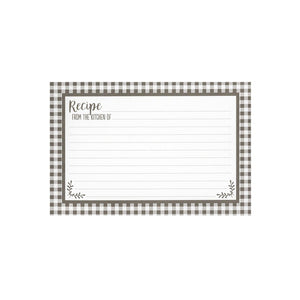 Black & White Checkered Recipe Cards