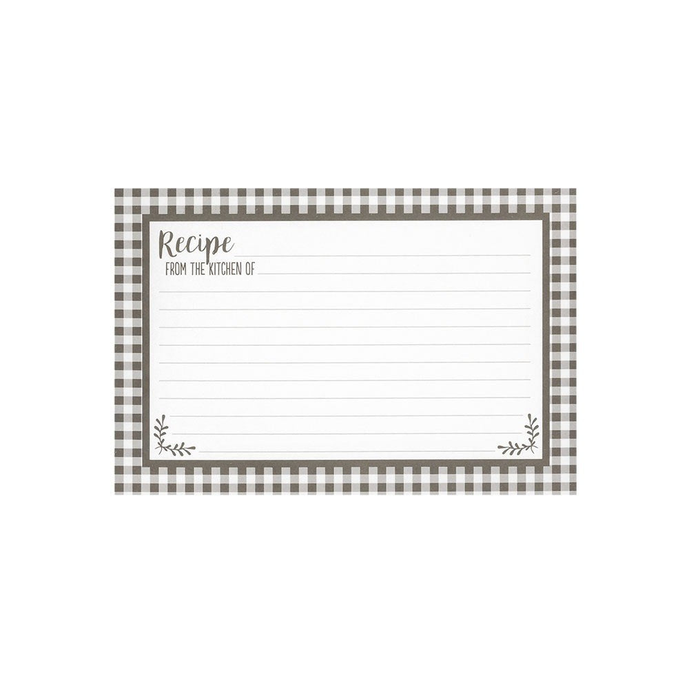 Black & White Checkered Recipe Cards