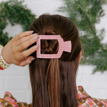 Load image into Gallery viewer, Medium Teleties Flat Square Hair Clip - Laura Park Berry Cozy