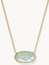 Load image into Gallery viewer, Elisa Gold Statement Short Pendant Necklace in Light Blue Illusion