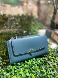 Linda Large Zip & Fold Wallet - Blue