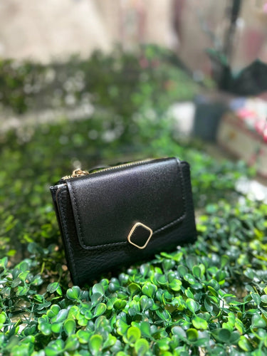 Linda Small Zip & Fold Wallet - Black