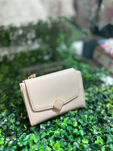 Linda Small Zip & Fold Wallet - Beige