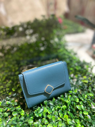 Linda Small Zip & Fold Wallet - Blue