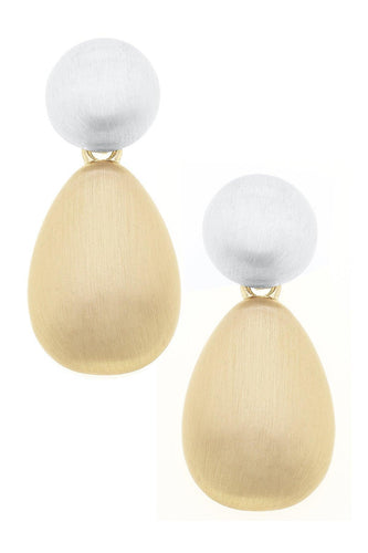Canvas Mallory Teardrop Earrings in Two Tone