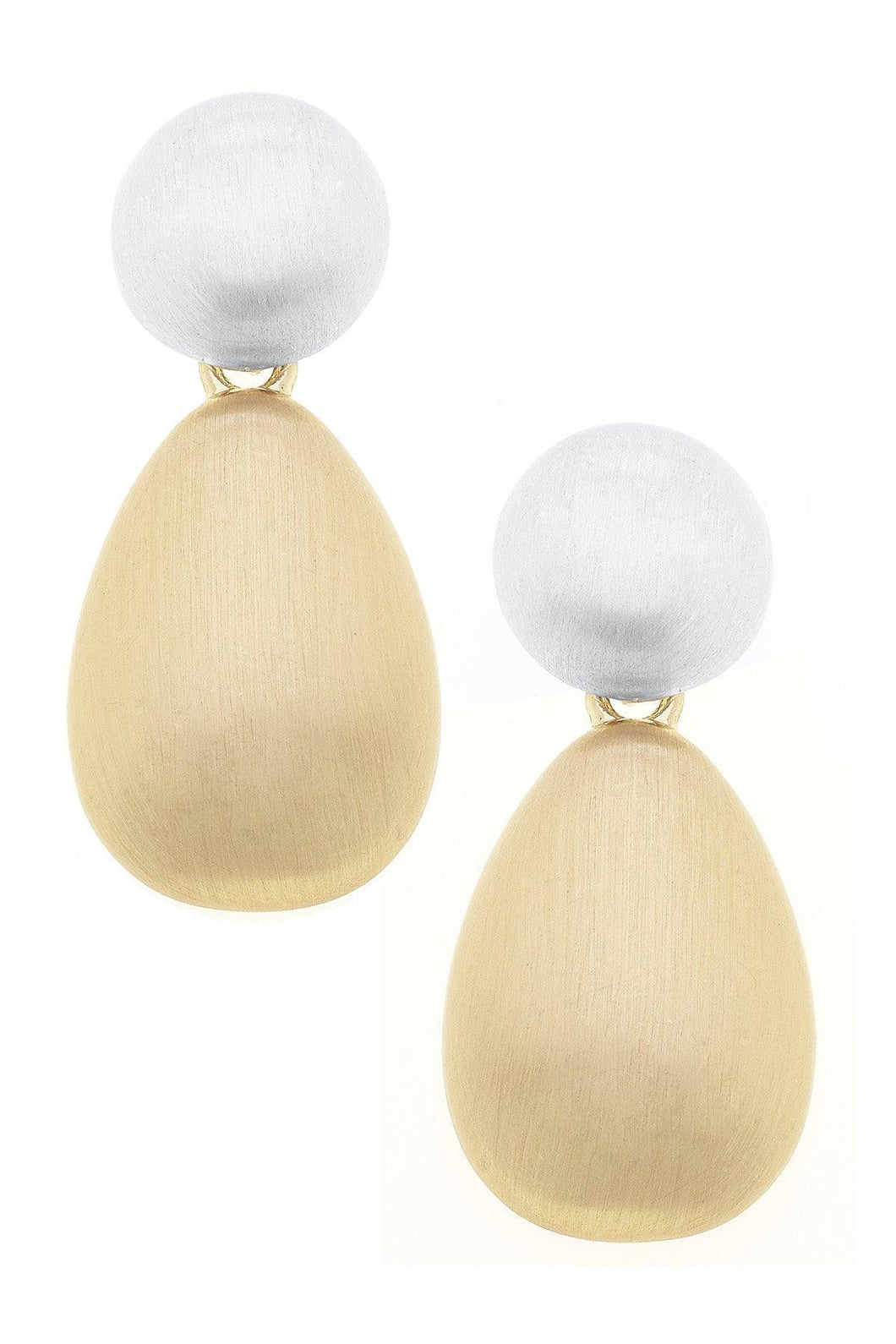 Canvas Mallory Teardrop Earrings in Two Tone