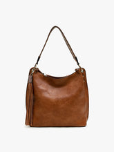 Load image into Gallery viewer, Amber Three Compartment Hobo Bag - Brown