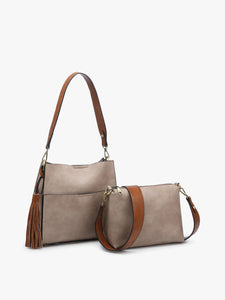 Lyla 2-in-1 Bucket Bag - Warm Grey/Brown