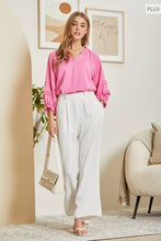 Load image into Gallery viewer, Pink Cosmos Ruffle Blouse
