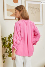 Load image into Gallery viewer, Pink Cosmos Ruffle Blouse
