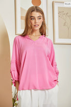 Load image into Gallery viewer, Pink Cosmos Ruffle Blouse