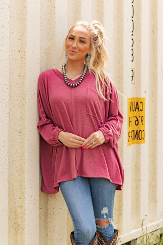Annie Oversized Top - Autumn Rose *Curvy*