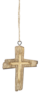 Ganz Carved Cross Christmas Ornament