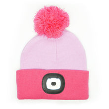 Load image into Gallery viewer, Night Scope Night Owl Kid&#39;s Rechargeable LED Pom Hat