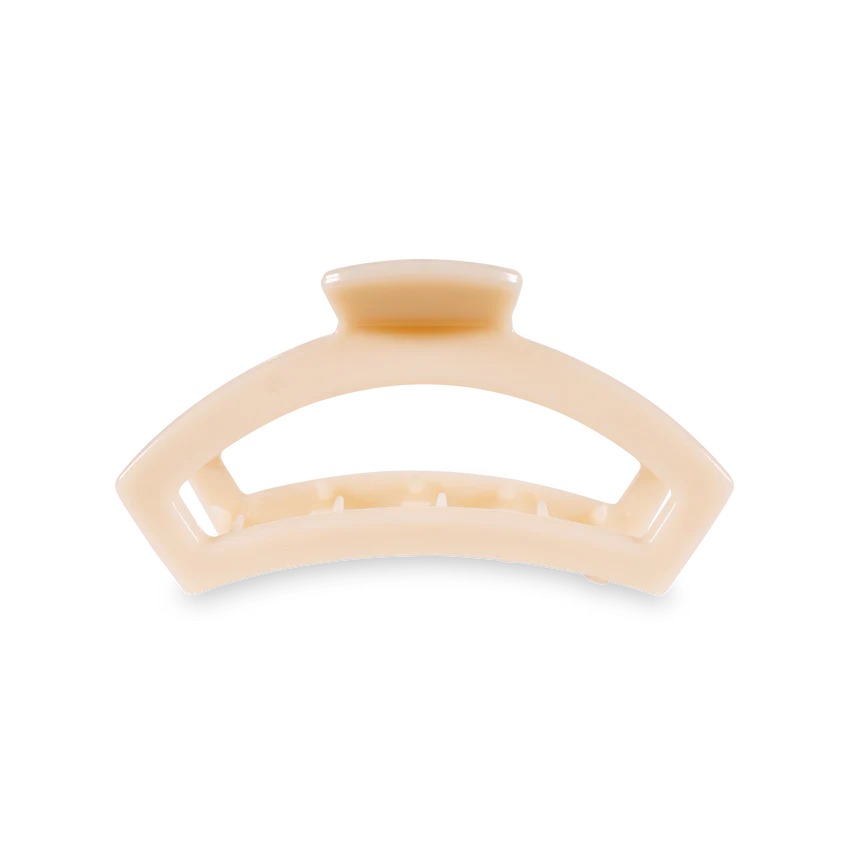 Medium Teleties Open Hair Clip - Almond Beige