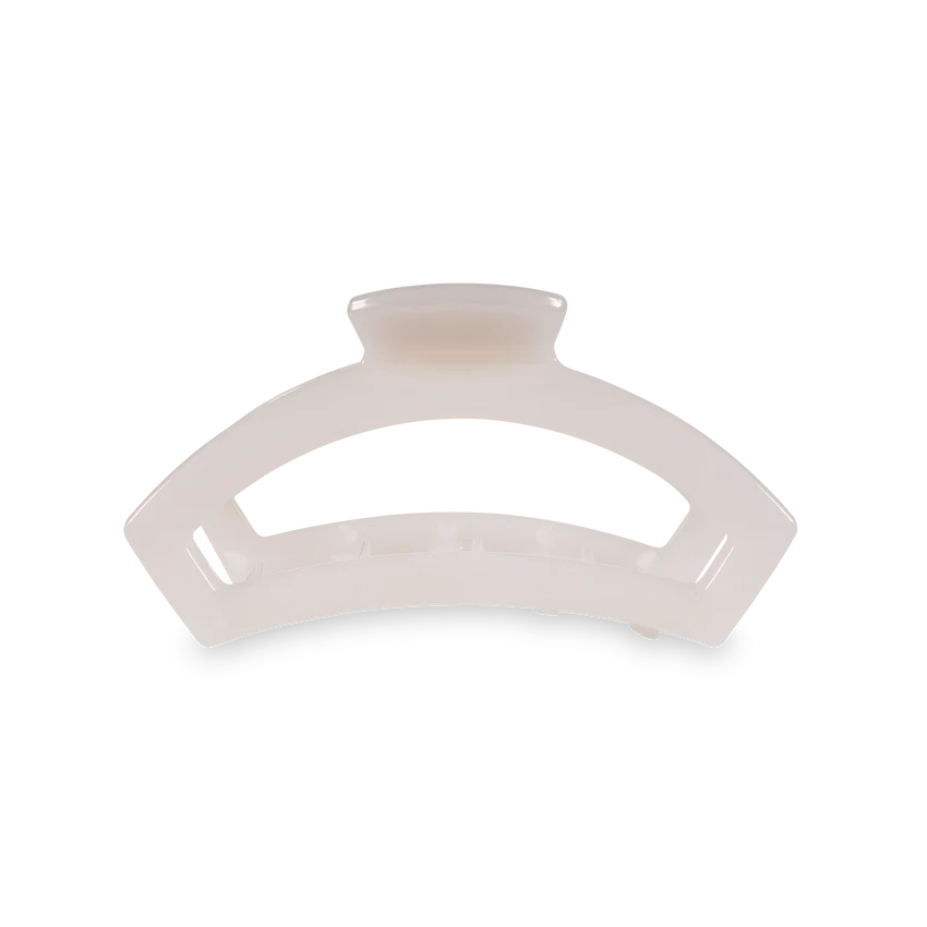 Medium Teleties Open Hair Clip - Coconut White