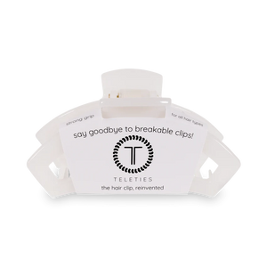 Small Teleties Open Hair Clip - Coconut White