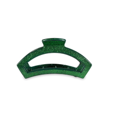 Load image into Gallery viewer, Tiny Teleties Open Hair Clip - Green Glitter