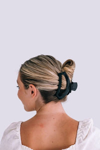 Large Teleties Open Hair Clip - Jet Black