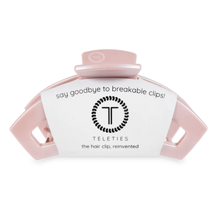 Large Teleties Open Hair Clip - Pearly Pink