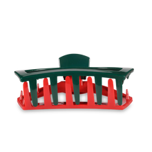 Load image into Gallery viewer, Large Teleties Open Hair Clip - Red &amp; Green