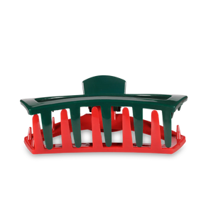 Large Teleties Open Hair Clip - Red & Green