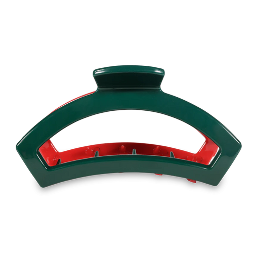 Large Teleties Open Hair Clip - Red & Green