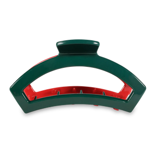 Large Teleties Open Hair Clip - Red & Green