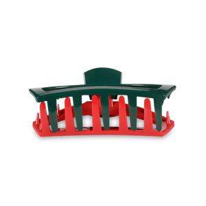 Tiny Teleties Open Hair Clip - Red & Green