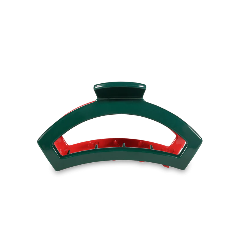 Tiny Teleties Open Hair Clip - Red & Green