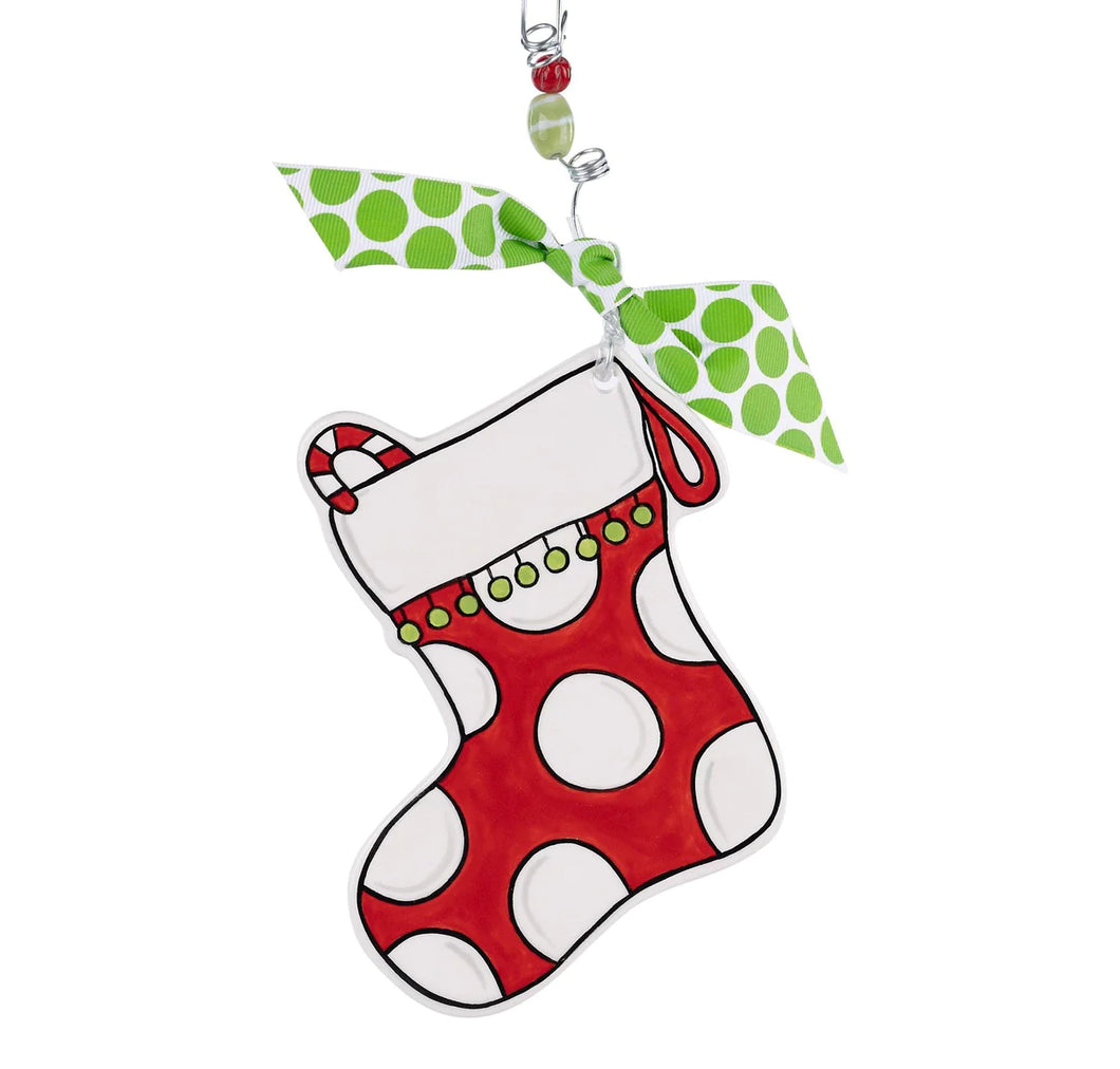 Polka Dot Stocking Ornament