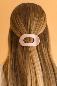 Medium Teleties Flat Round Hair Clip - Pearly Pink