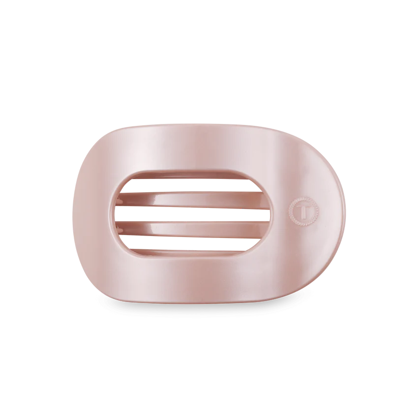Medium Teleties Flat Round Hair Clip - Pearly Pink