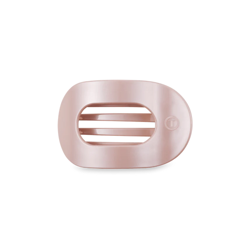 Small Teleties Flat Round Hair Clip - Pearly Pink