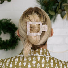 Load image into Gallery viewer, Medium Teleties Flat Square Hair Clip - Laura Park Pine &amp; Pearl