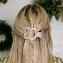 Load image into Gallery viewer, Small Teleties Flat Square Hair Clip - Laura Park Pine &amp; Pearl