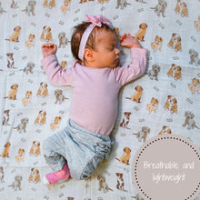 Load image into Gallery viewer, Woof Woof Muslin Swaddle Blanket